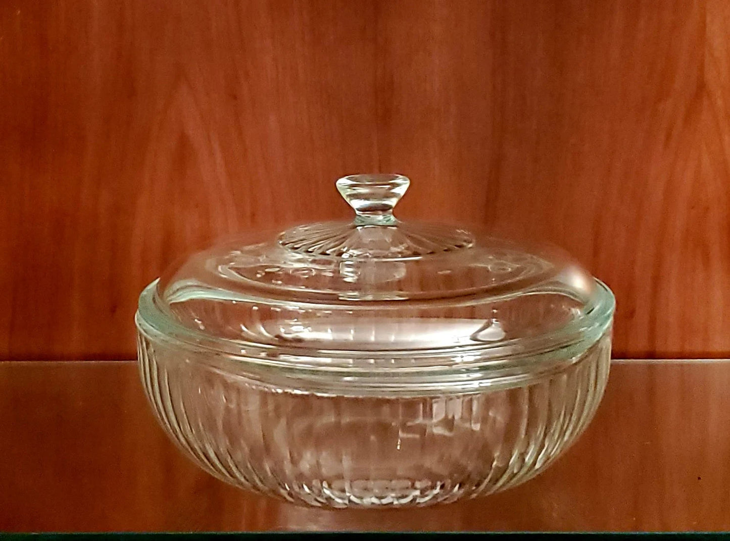 Vintage Pyrex Ribbed Covered Casserole Clear Glass 2 Qt - 024-S - Timeless Treasures Emporium1
