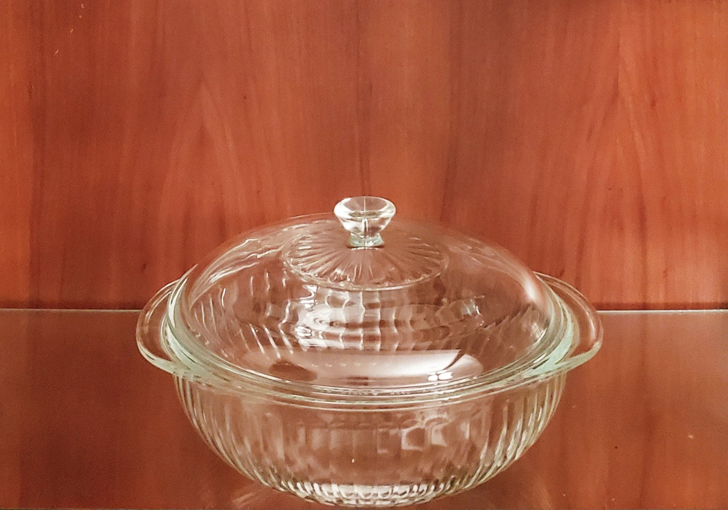 Vintage Pyrex Ribbed Covered Casserole Clear Glass 2 Qt - 024-S - Timeless Treasures Emporium1