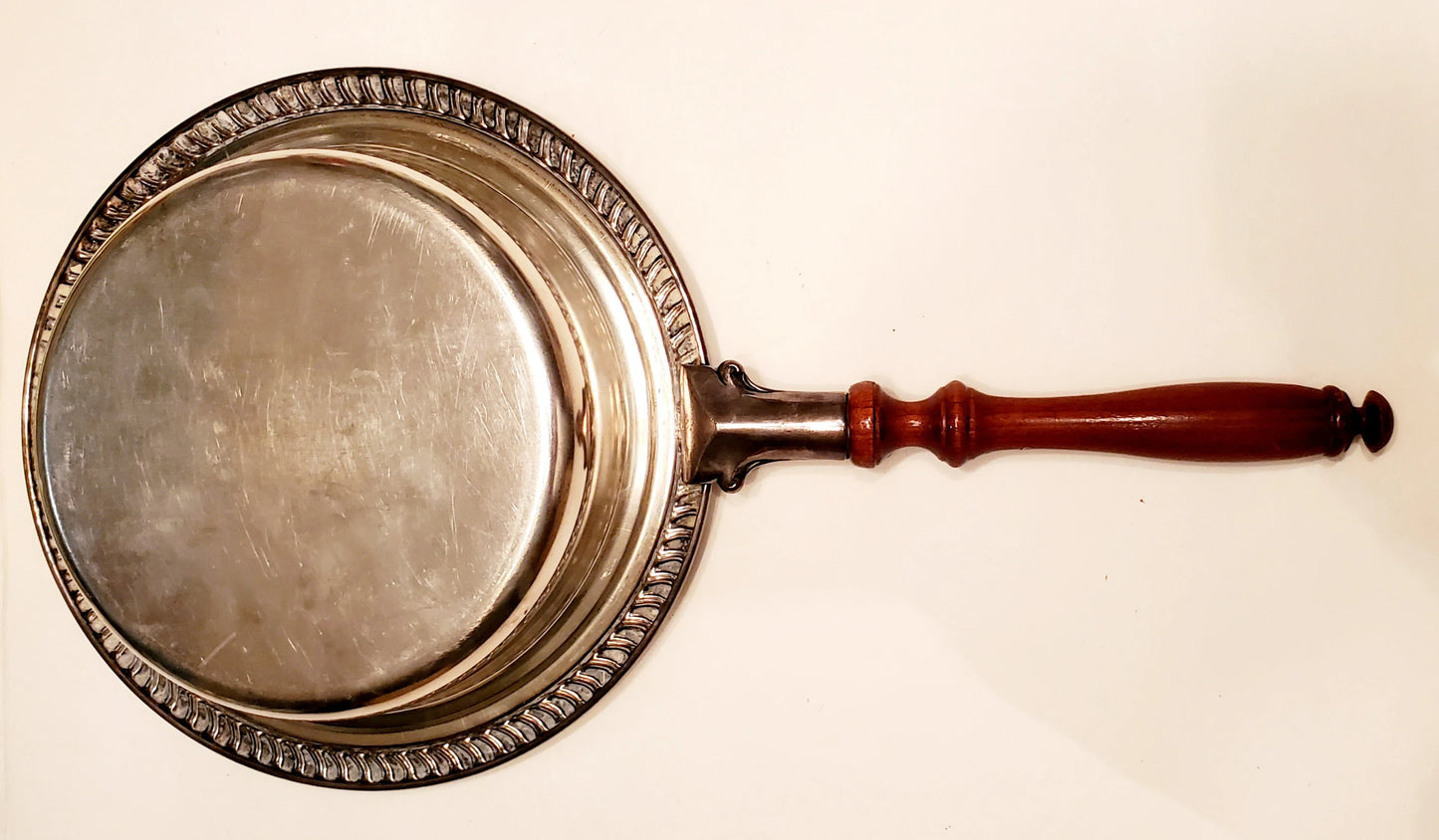 Vintage Silver Plated Chafing Pan With Wooden Handle - Timeless Treasures Emporium1