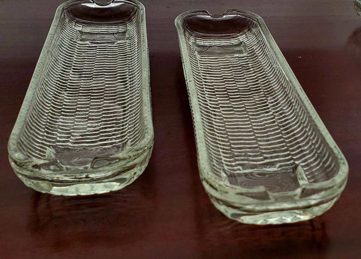 Vintage Pressed Clear Glass Corn on the Cob Plates/Dishes/Holders, Set of 4 - Timeless Treasures Emporium1
