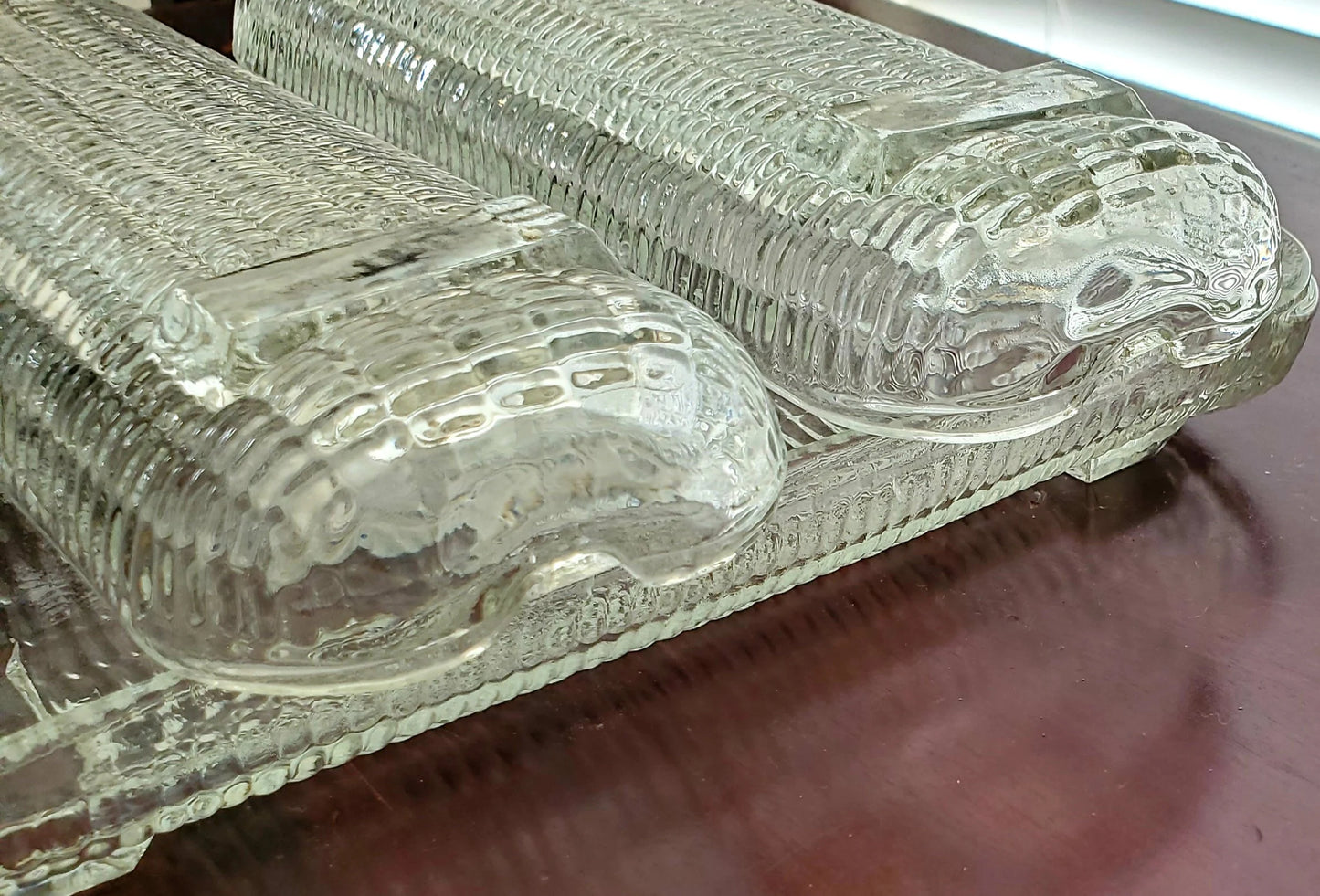 Vintage Pressed Clear Glass Corn on the Cob Plates/Dishes/Holders, Set of 4 - Timeless Treasures Emporium1