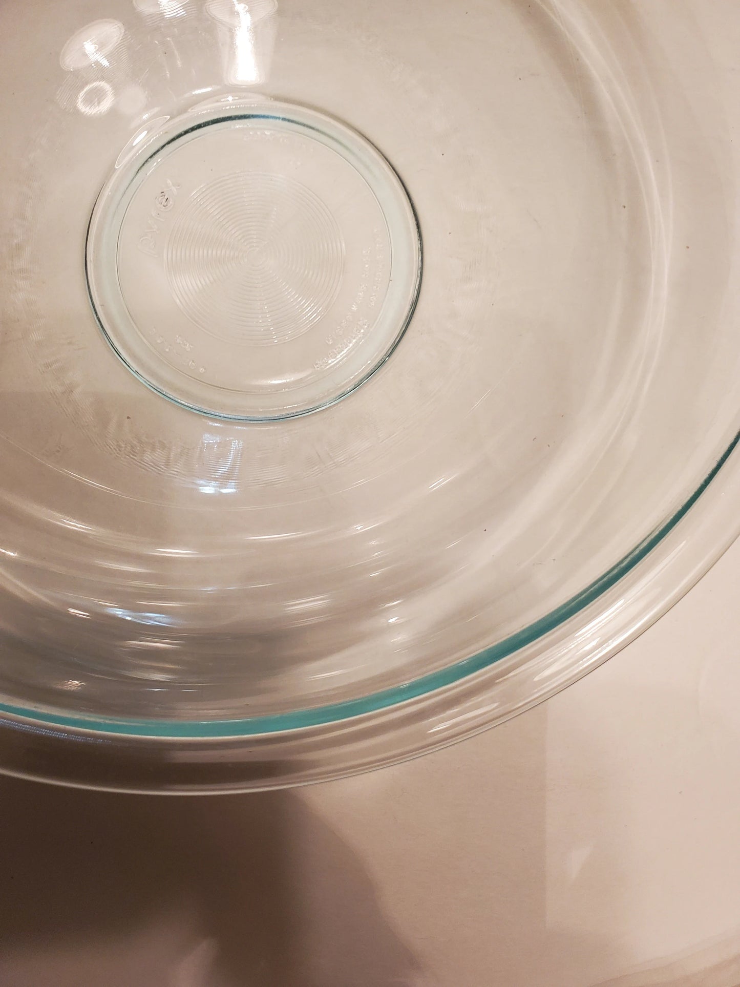 Pyrex Vintage Green Tint Clear Glass Nesting Mixing Bowl - #326 - 4 Qt.
