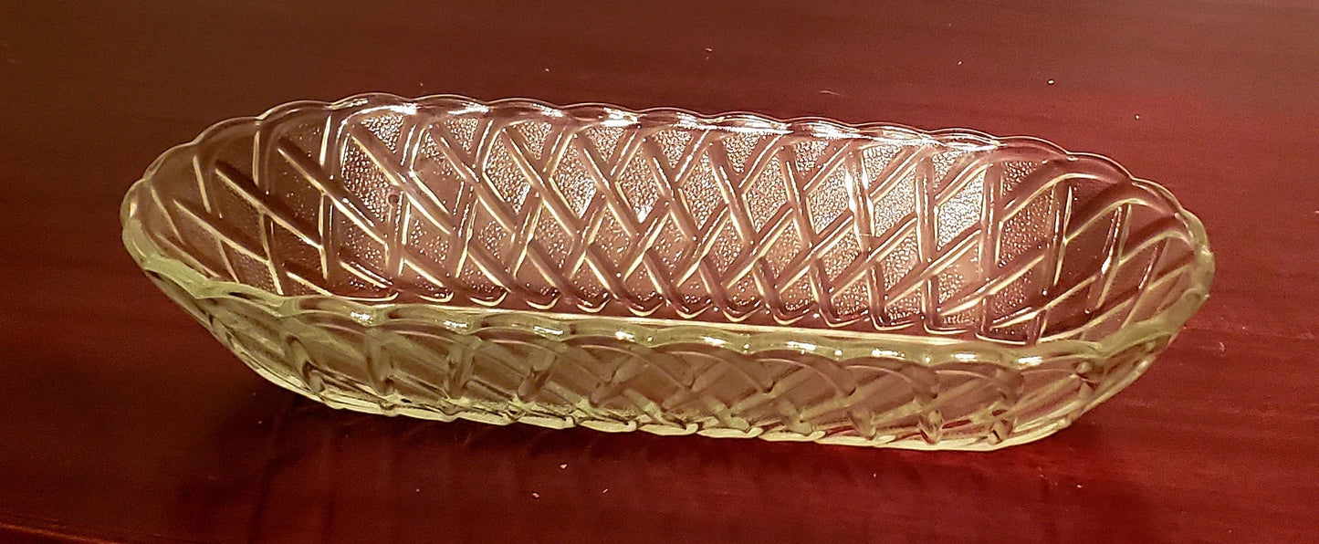 Vintage Indiana Clear Depression Glass Pretzel Glass Celery Trinket Dish ~ Pattern 622 - Timeless Treasures Emporium1