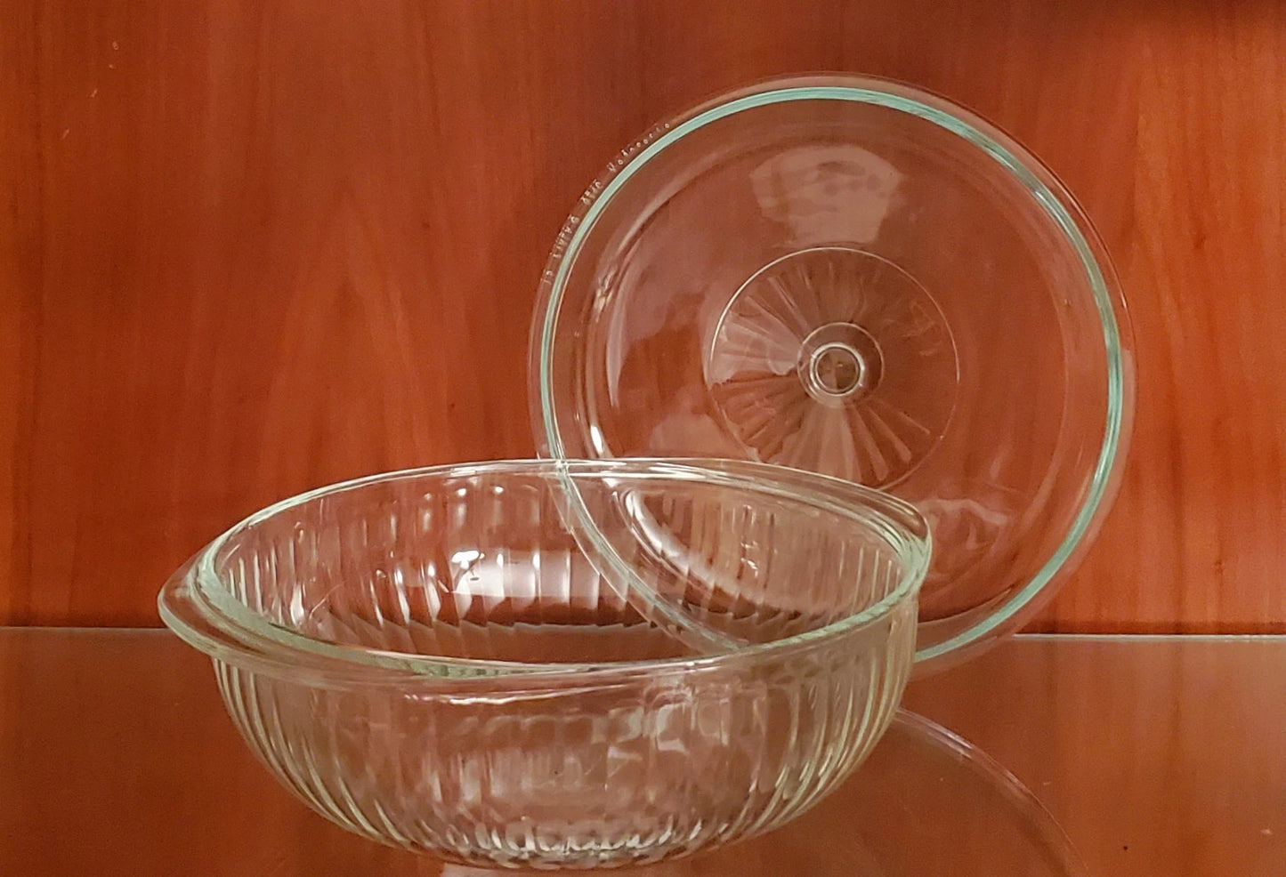 Vintage Pyrex Ribbed Covered Casserole Clear Glass 2 Qt - 024-S - Timeless Treasures Emporium1