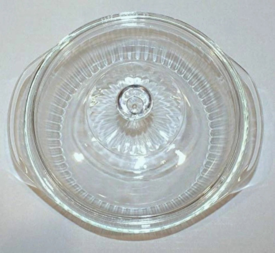Vintage Pyrex Ribbed Covered Casserole Clear Glass 2 Qt - 024-S - Timeless Treasures Emporium1