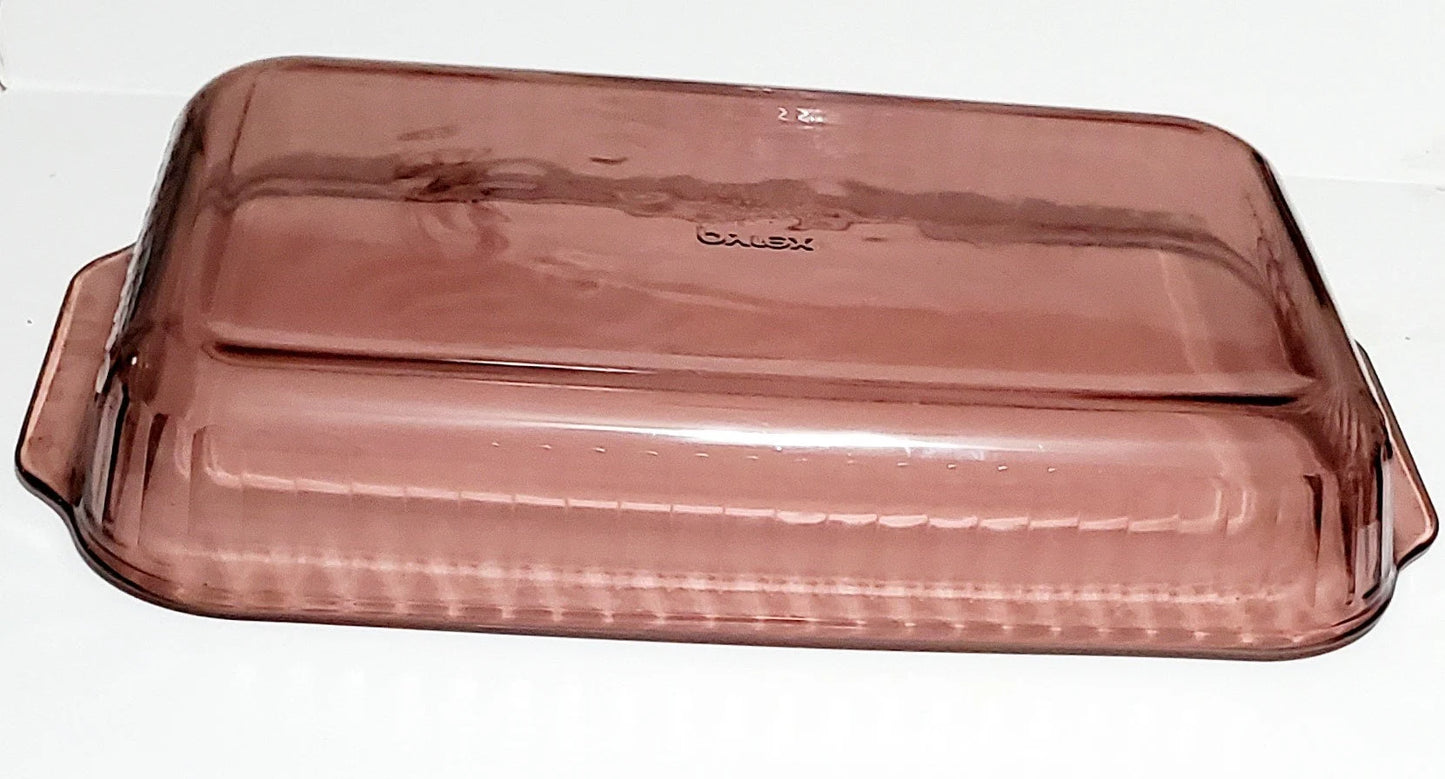 Vintage Pyrex Amethyst / Cranberry 3 Quart Baking Pan Dish 3 QT 233-S Rectangle 13 x 9 x 2 Made In USA - Timeless Treasures Emporium1