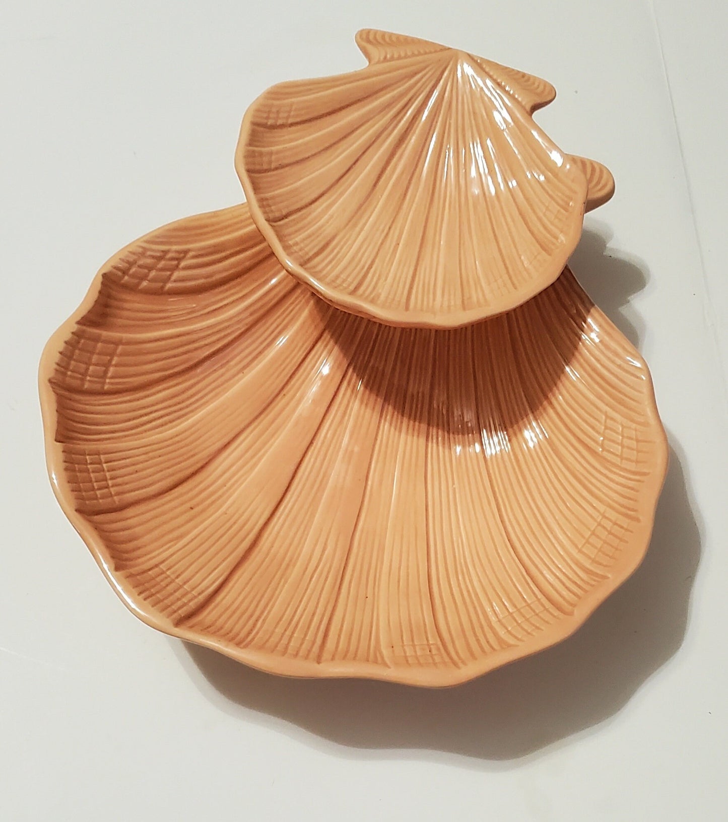 Handmade Vintage Ceramic Clam Shell Chip & Dip Serving Set - Timeless Treasures Emporium1