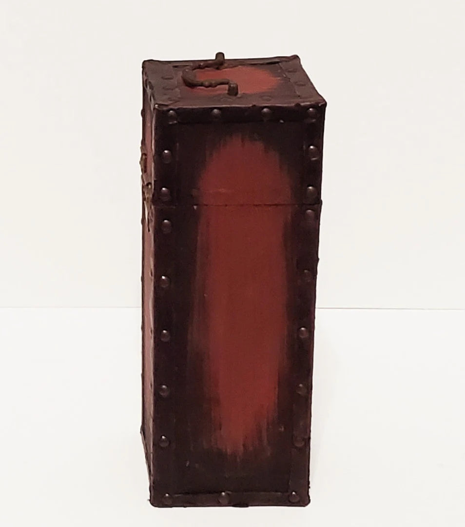 Wood Wine Bottle Case / Box Container Brass Handle Swing Clasp Purple Grape ~ 12" - Timeless Treasures Emporium1