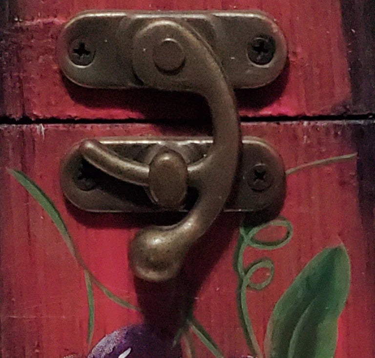 Wood Wine Bottle Case / Box Container Brass Handle Swing Clasp Purple Grape ~ 12" - Timeless Treasures Emporium1