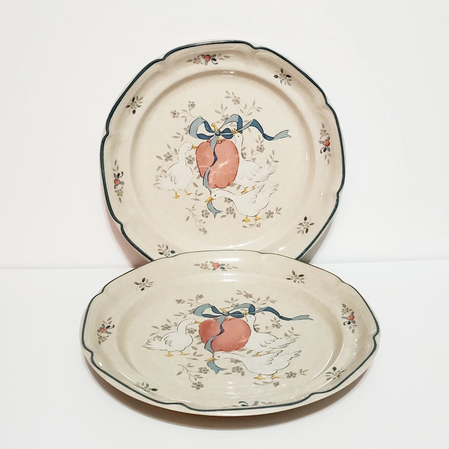 Marmalade Geese Dinner Plates International Stoneware ~ Set of 2 - Timeless Treasures Emporium1