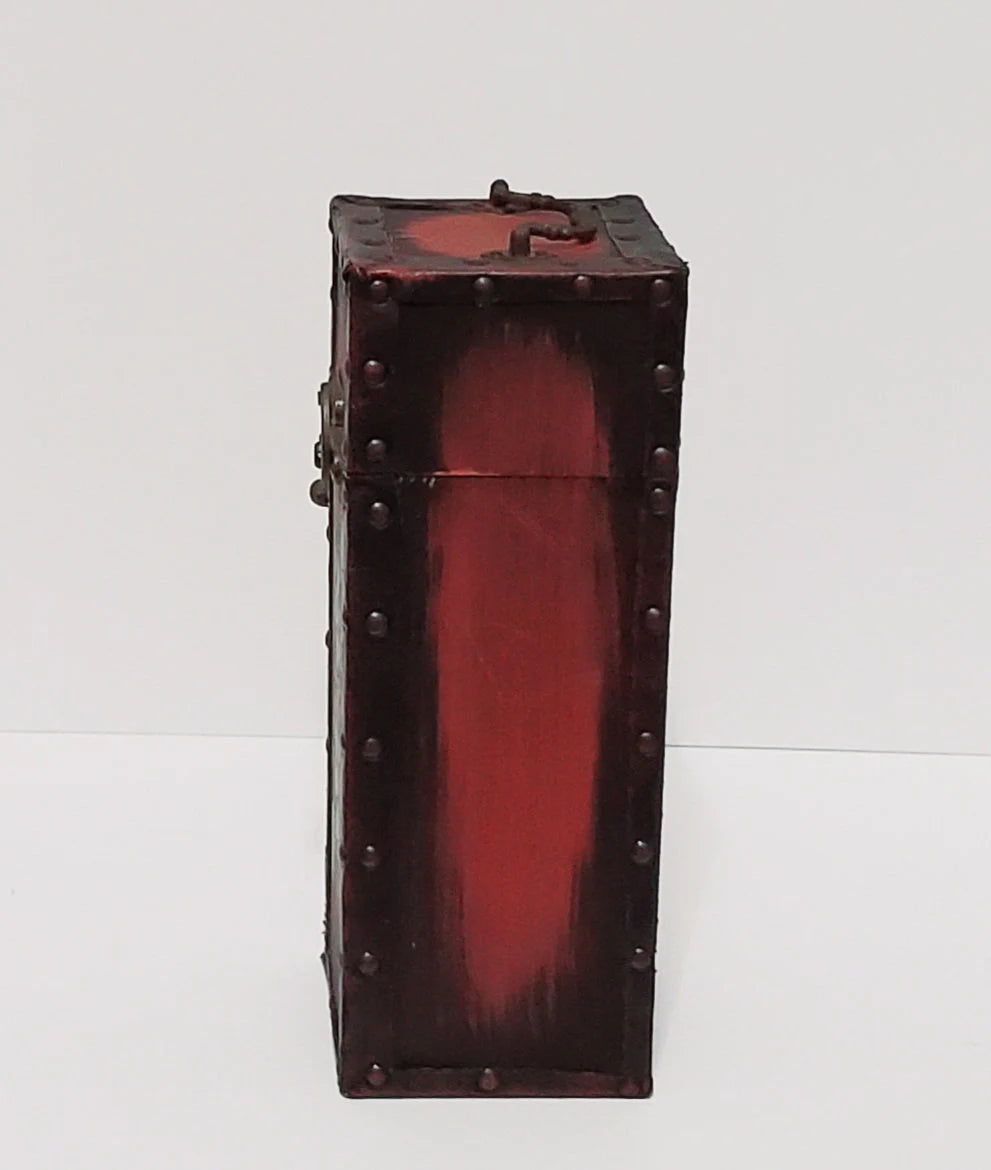 Wood Wine Bottle Case / Box Container Brass Handle Swing Clasp Purple Grape ~ 12" - Timeless Treasures Emporium1