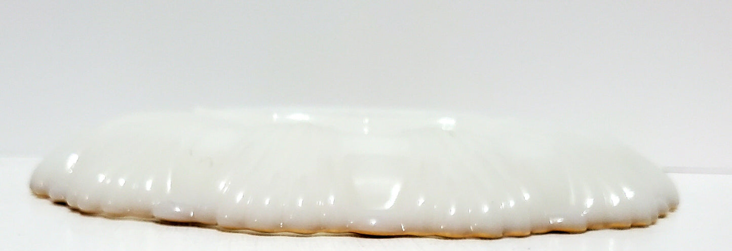 Vintage Milk Glass Three (3) Section Serving Plate Canapé Dish with Gilded Rim Gold Rim ~ 10”D x 1”T - Timeless Treasures Emporium1