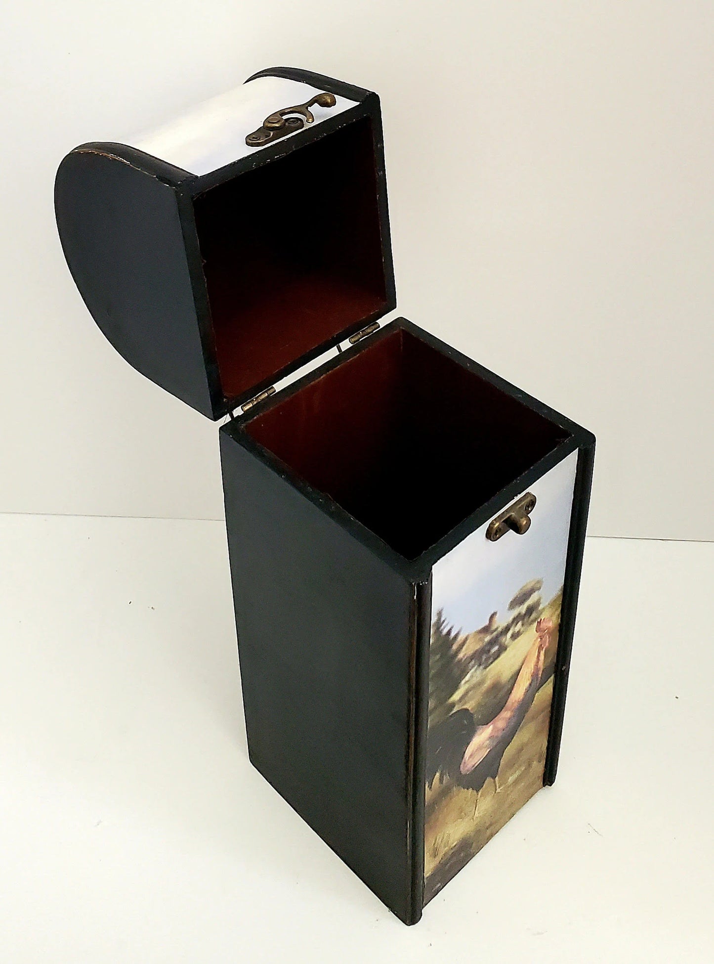 Decorative Distressed/Rustic Wooden Rooster Treasure Chest Wine Box - Timeless Treasures Emporium1