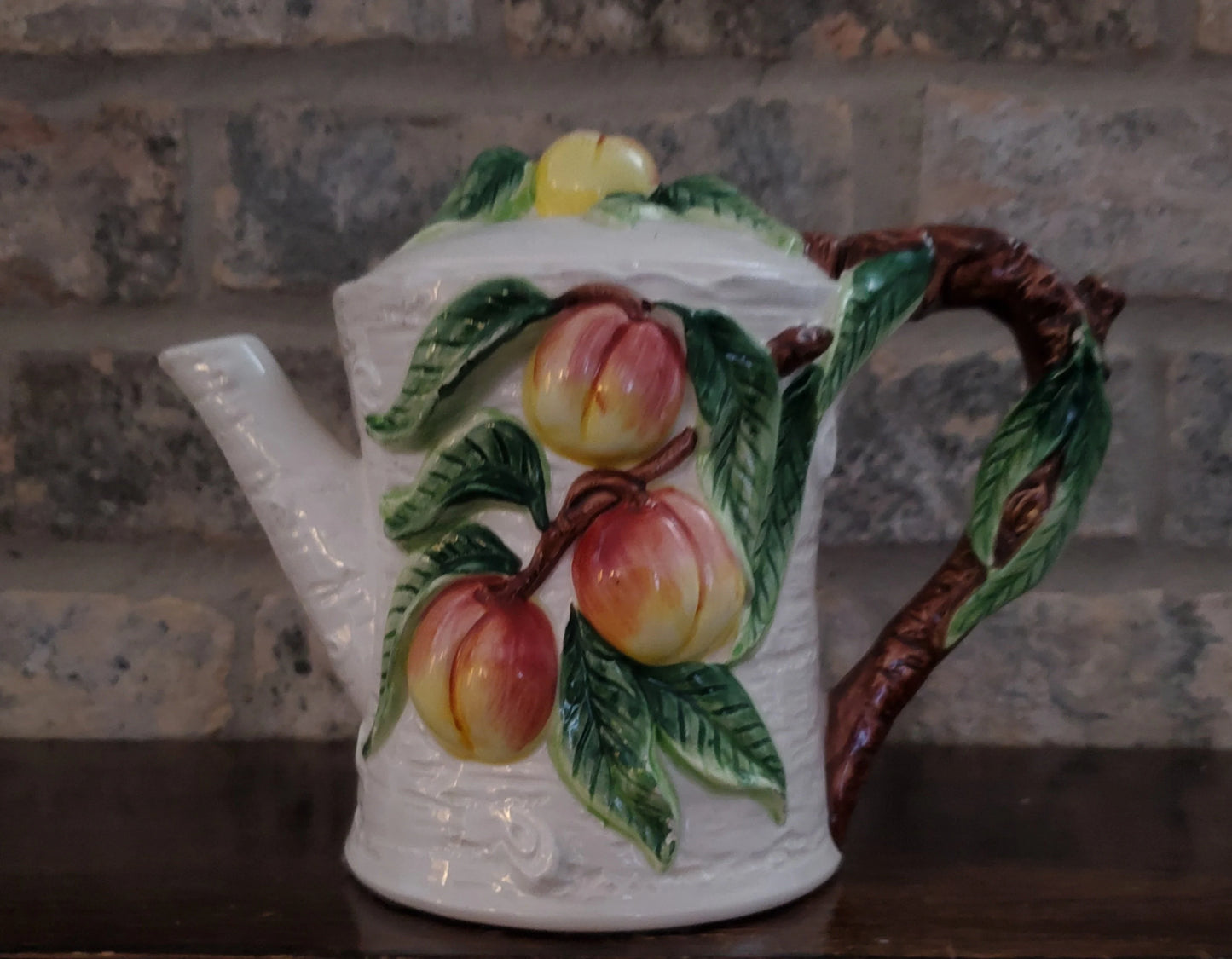 Vintage OMNIBUS Fitz & Floyd Peach Fruit Tree 3D Teapot 26 oz 1995 - Timeless Treasures Emporium1