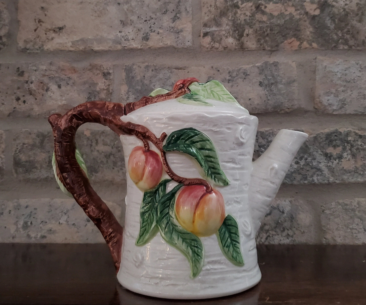 Vintage OMNIBUS Fitz & Floyd Peach Fruit Tree 3D Teapot 26 oz 1995 - Timeless Treasures Emporium1