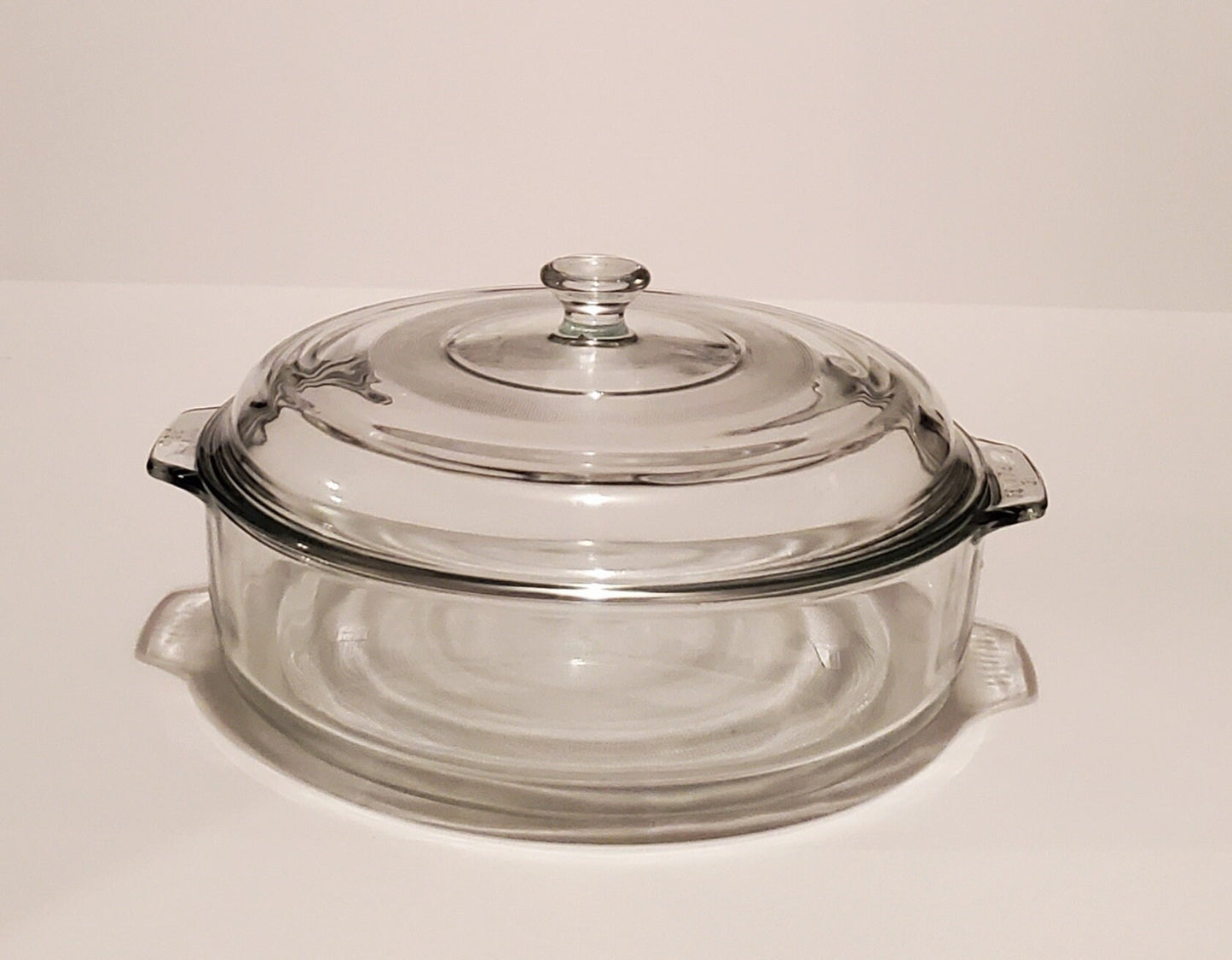 Large Libbey 3-Qt Round 3.2 QT (3L) Clear Casserole Dish with Lid - Timeless Treasures Emporium1