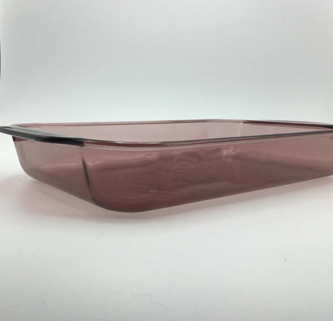Pyrex Cranberry Glass 233-R Rectangular CASSEROLE/BAKING Dish (Lasagna / Cake Pan); Cranberry, 3Qt, 13"x9"x2" Made In USA