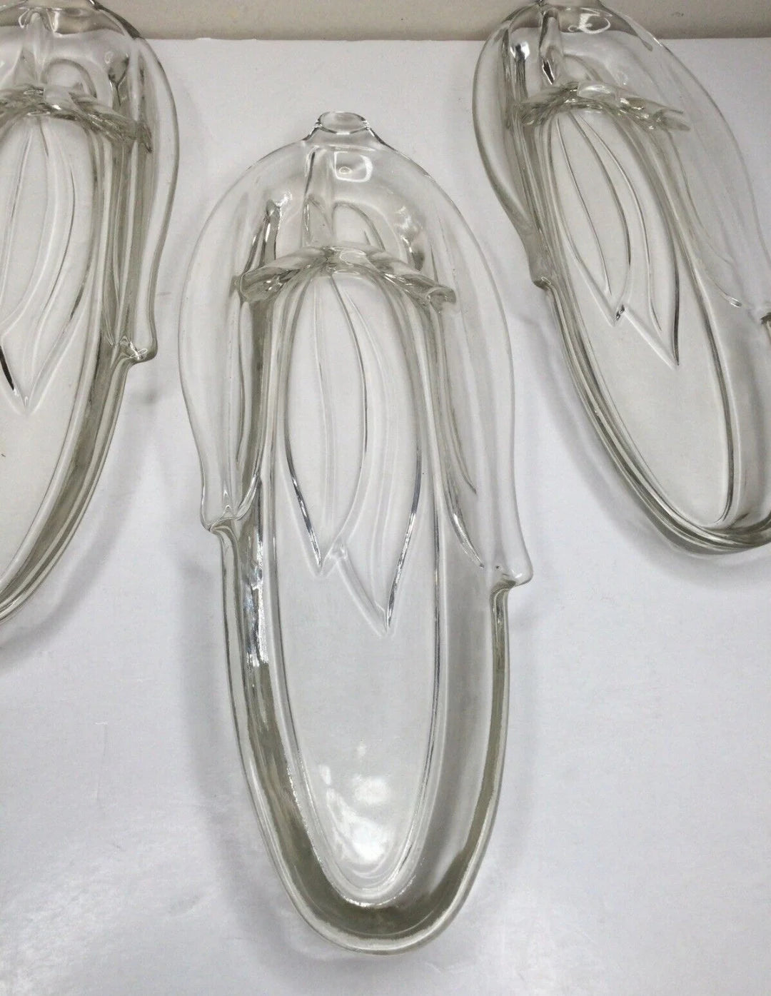 Vintage Pressed Clear Glass Corn on the Cob Plates/Dishes/Holders, Set of 4 - Timeless Treasures Emporium1