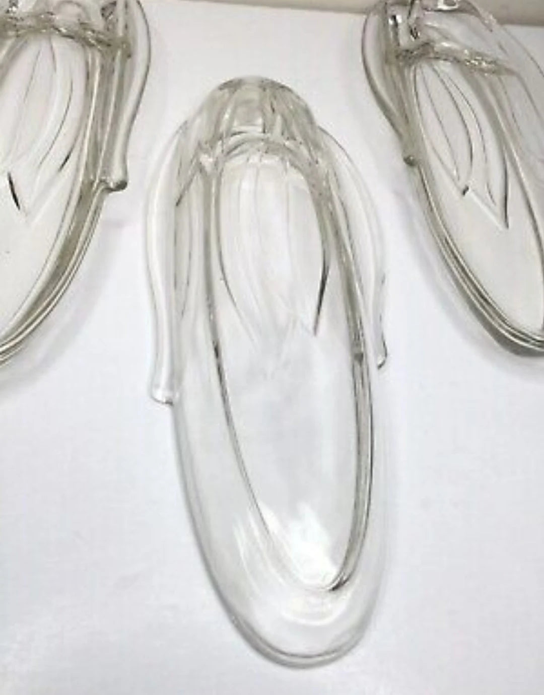 Vintage Pressed Clear Glass Corn on the Cob Plates/Dishes/Holders, Set of 4 - Timeless Treasures Emporium1