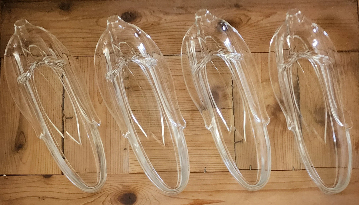 Vintage Pressed Clear Glass Corn on the Cob Plates/Dishes/Holders, Set of 4 - Timeless Treasures Emporium1