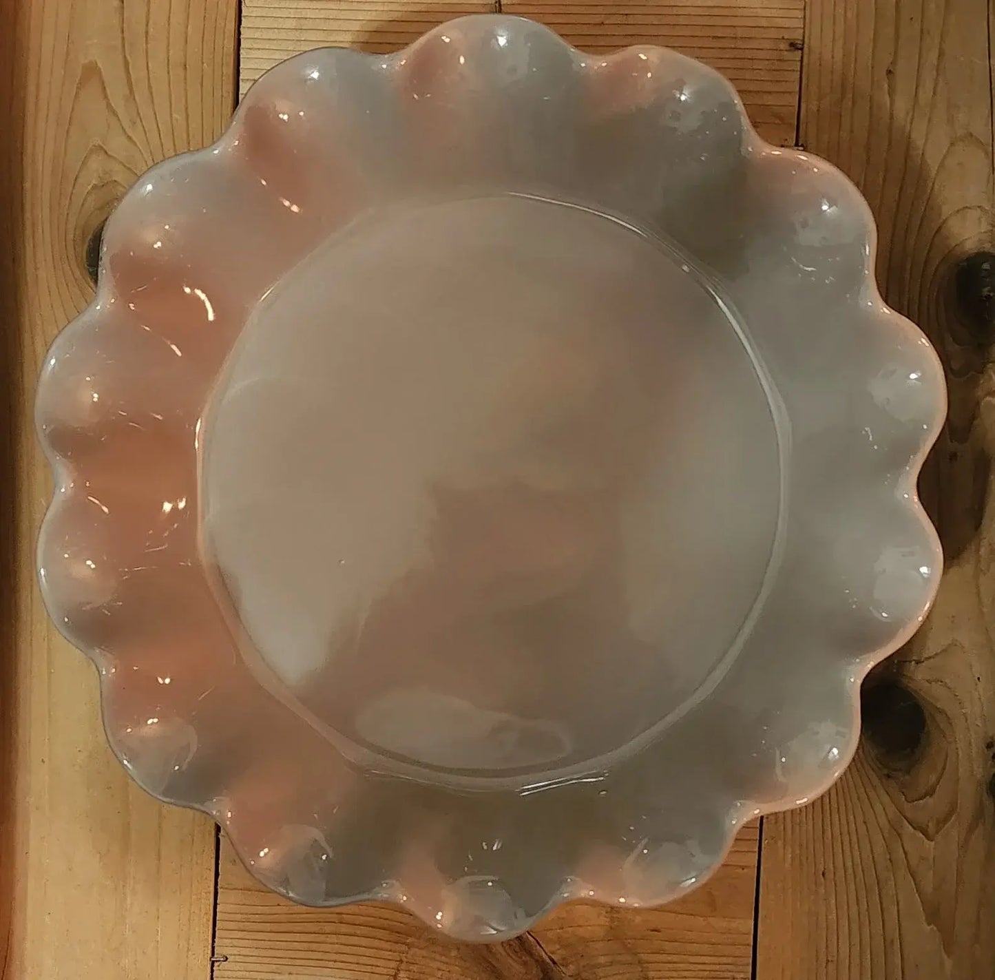 The Lakeside Collection Stoneware Gray Baking Dish/Plate for Pastries / Pies / Brunch & Tarts Pan with Ruffled/Scalloped Edge ~ 10.5"