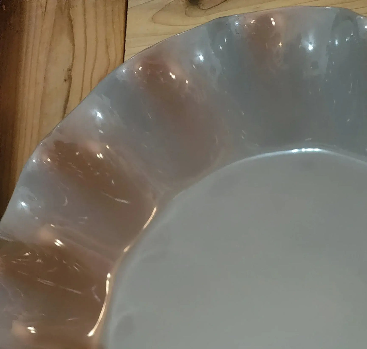The Lakeside Collection Stoneware Gray Baking Dish/Plate for Pastries / Pies / Brunch & Tarts Pan with Ruffled/Scalloped Edge ~ 10.5"