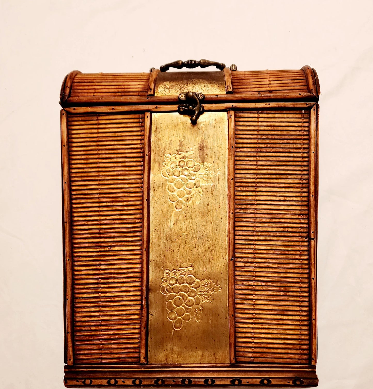 Grapes Emossed Decorative Faux Distressed Old World Wooden Treasure Chest Triple Wine Box ~ 14" - Timeless Treasures Emporium1