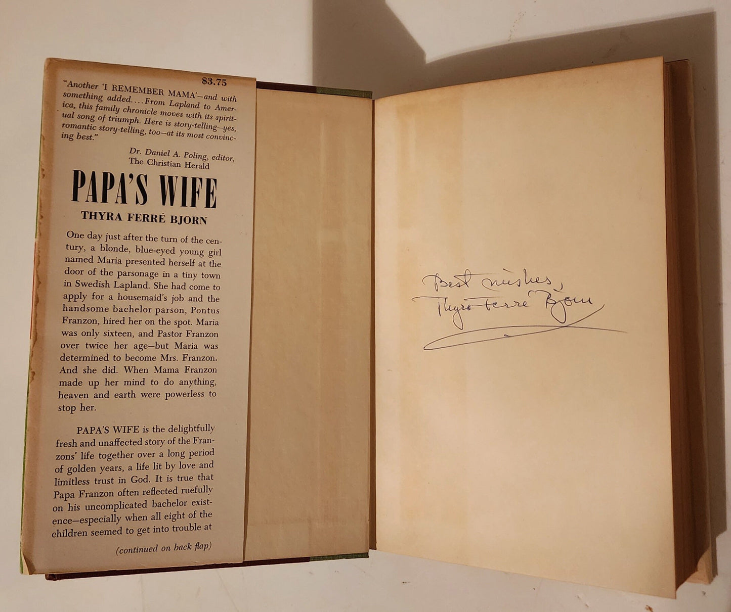 Papa's Wife (Book #1 in the The Franzons Series) by Thyra Ferré Björn and Thyra Ferre Bjorn HC/DJ 1969
