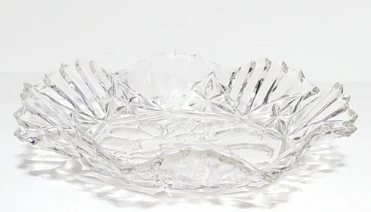 Federal Pioneer Pattern Georgian Clear Pressed Depression Glass Bowl Fruit/Grape Embossed Center Crimped Edges Rim Large Soup Bowl ~ 10.5" - Timeless Treasures Emporium1