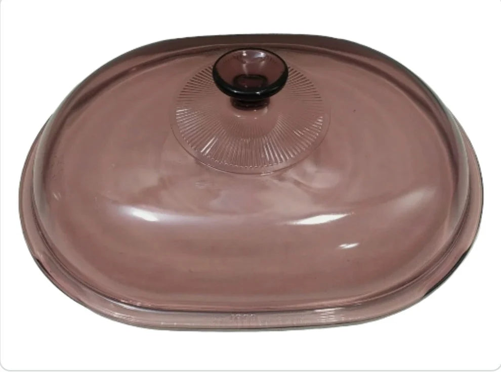 Vintage PYREX V34-C Oval Ribbed Cranberry Replacement LID Only For Roaster Casserole - Timeless Treasures Emporium1