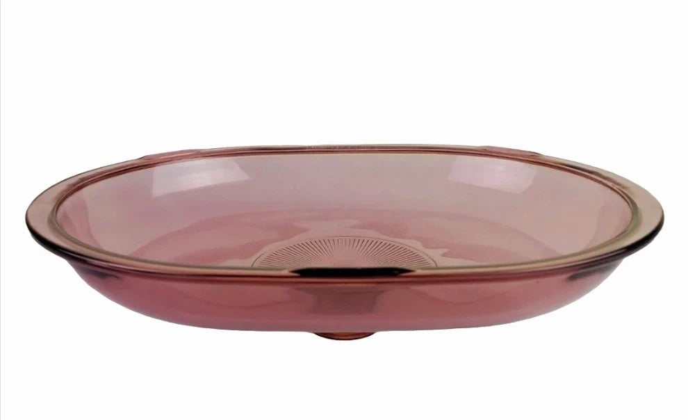 Vintage PYREX V34-C Oval Ribbed Cranberry Replacement LID Only For Roaster Casserole - Timeless Treasures Emporium1