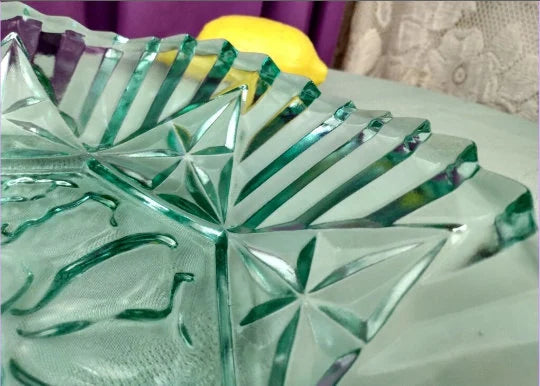 Federal Pioneer Pattern Coca Cola Green Pressed Depression Glass Bowl Fruit/Grape Embossed Center Crimped Edges Rim Large Soup Bowl ~ 10.5" - Timeless Treasures Emporium1