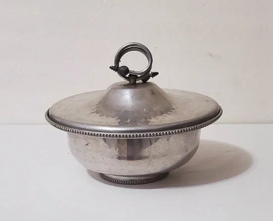 Vintage Buenilum Covered Divided Hammered Aluminum Casserole Dish