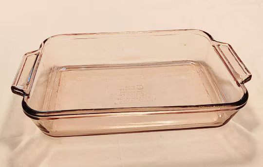 Vintage Rose Baking Dish 8" x 11.5" x 2" 2-Qt 7 - 1031 | Anchor Hocking / Baking/ Casserole Dish Rose/Pink Rectangular Baking Dish - Timeless Treasures Emporium1