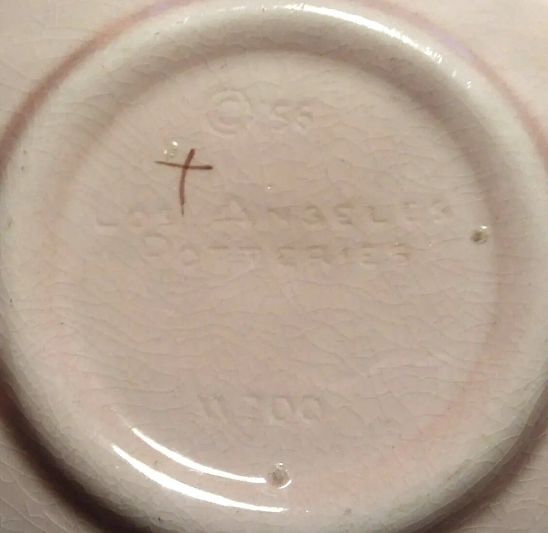 Large Vintage Los Angeles Potteries Hand-Painted Chips-N-Dip Set 700-75 C1956 MCM Mid Century Chips & Dip Bowl, 13 1/2"D - Timeless Treasures Emporium1