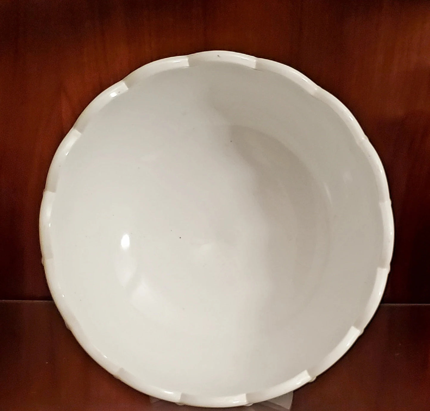 Vintage Indiana Glass Teardrop Design Milk Glass Compote Pedestal Compote Bowl 7.5” Scalloped - Timeless Treasures Emporium1