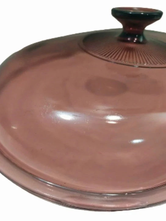 Vintage PYREX V34-C Oval Ribbed Cranberry Replacement LID Only For Roaster Casserole - Timeless Treasures Emporium1