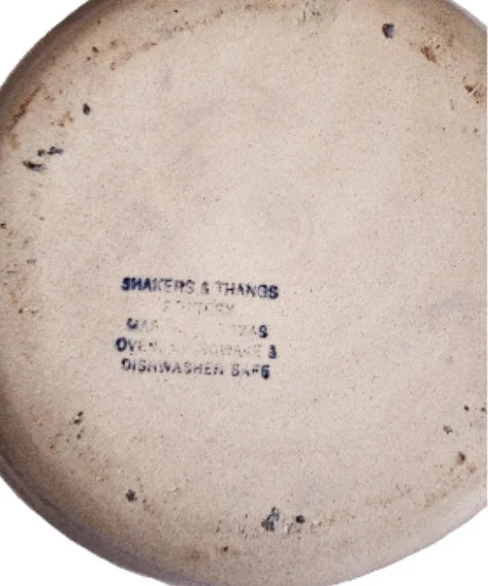 Vintage Rustic Heavy Marshall Pottery Aged Blue/White Hand Painted Spongeware Ceramic Popcorn Bowl - 10.5" - Timeless Treasures Emporium1