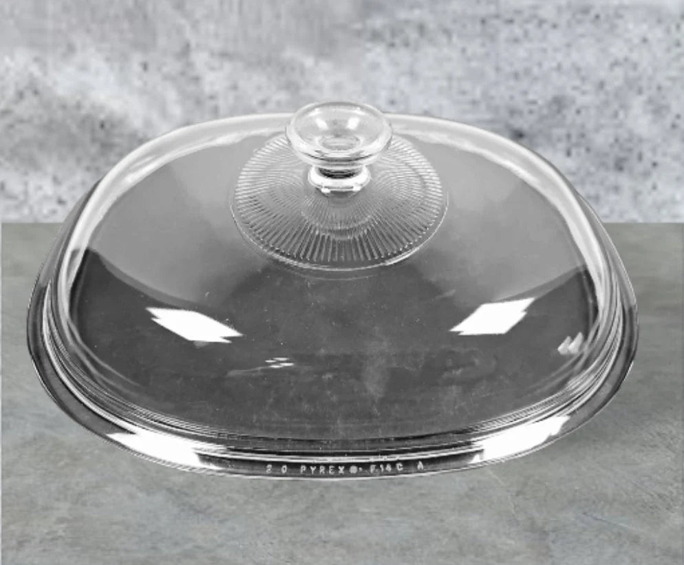 PYREX Clear Smooth F-14-C Large Glass Oval Dome / Lid / Cover ONLY for Casserole Dish Replacement ~ 12.5" x 9.75"
