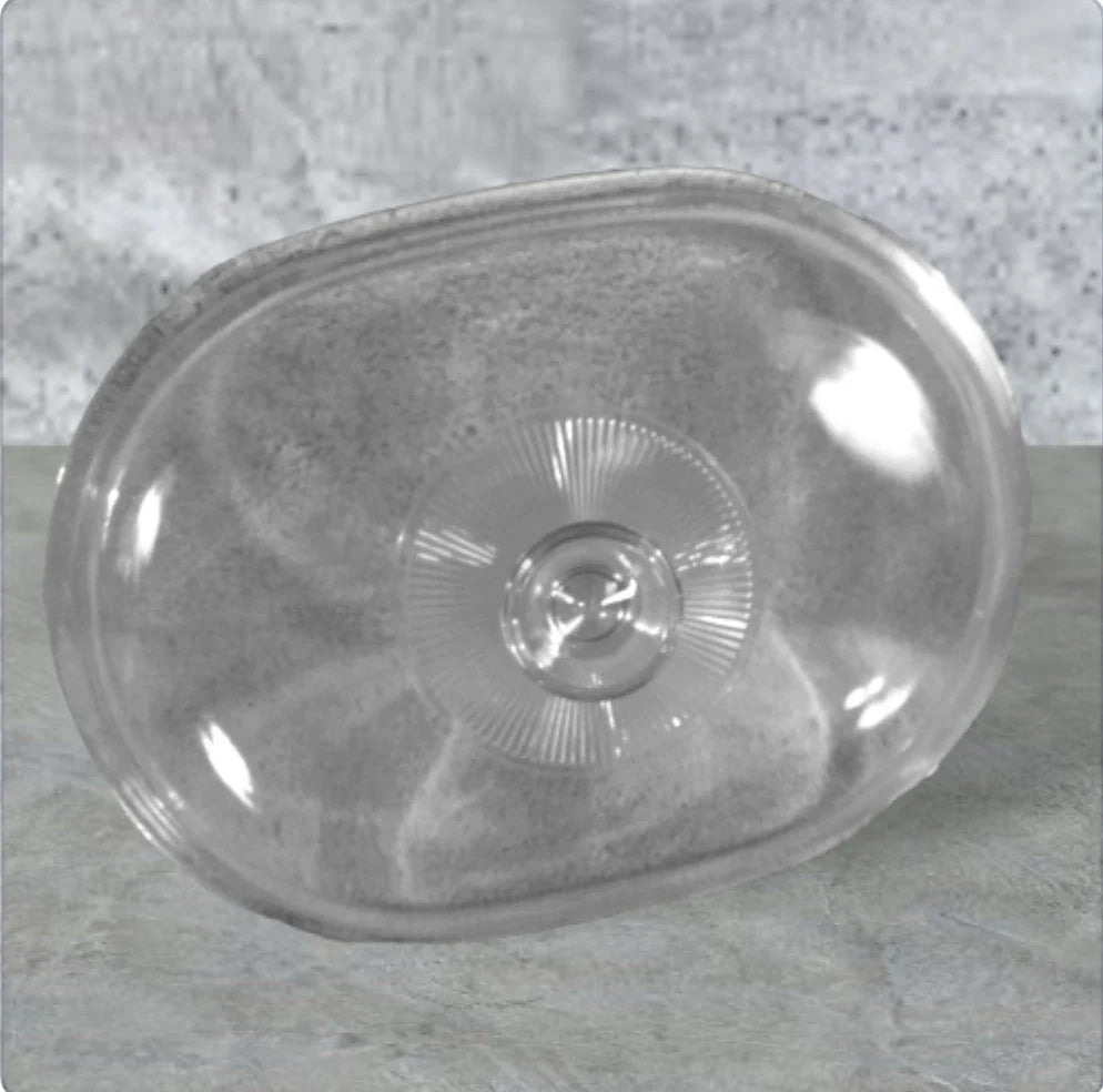 PYREX Clear Ribbed F-14-C Large Glass Oval Dome / Lid / Cover ONLY for Casserole Dish Replacement ~ 12.5" x 9.75"