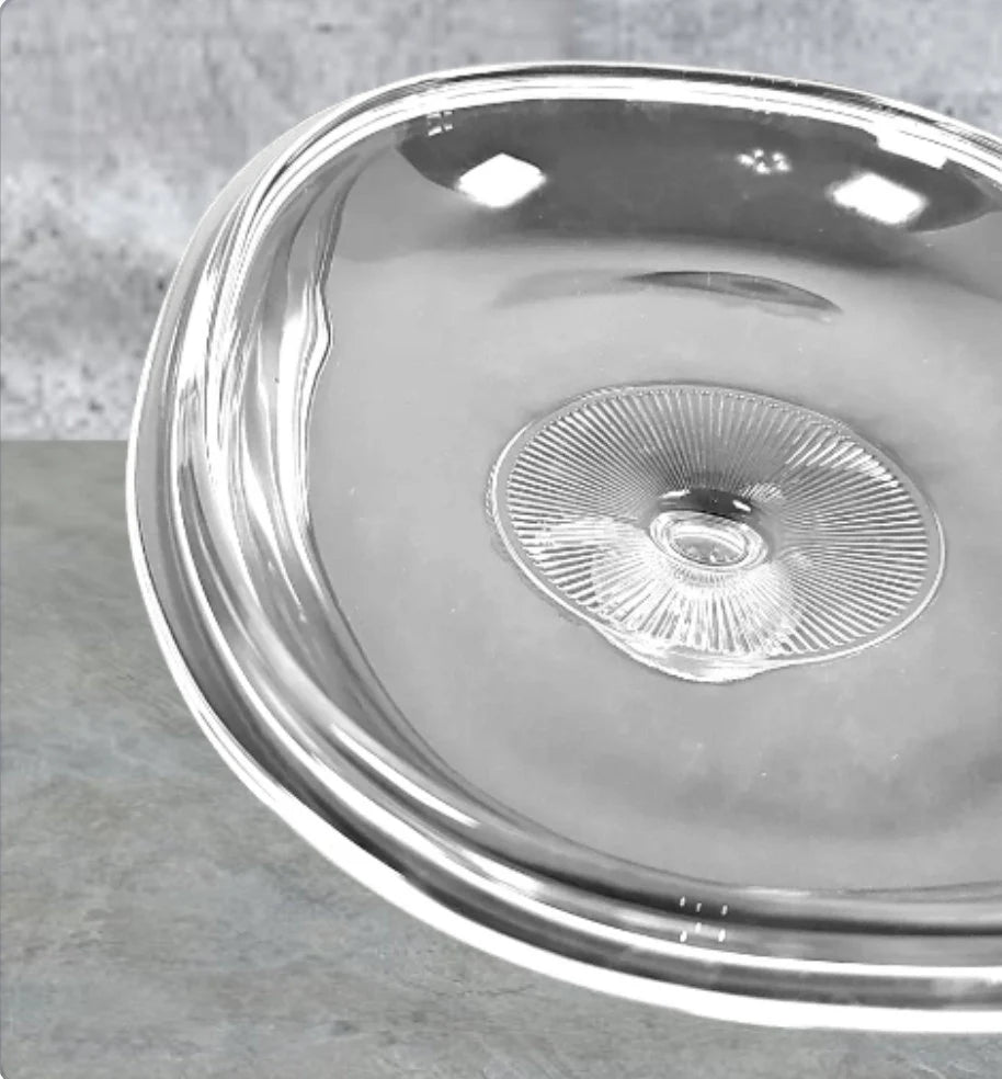 PYREX Clear Ribbed F-14-C Large Glass Oval Dome / Lid / Cover ONLY for Casserole Dish Replacement ~ 12.5" x 9.75"