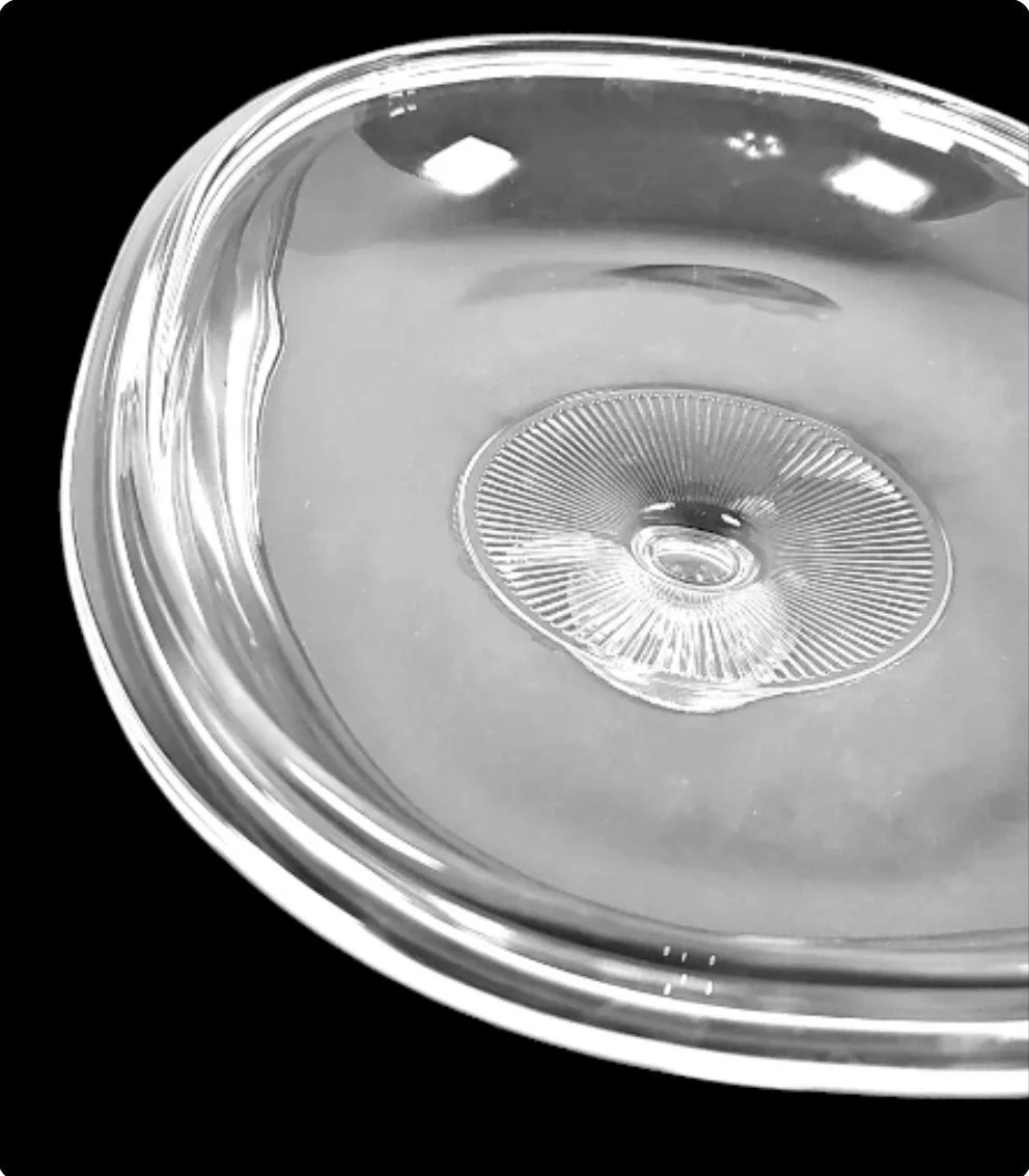 PYREX Clear Smooth F-14-C Large Glass Oval Dome / Lid / Cover ONLY for Casserole Dish Replacement ~ 12.5" x 9.75"