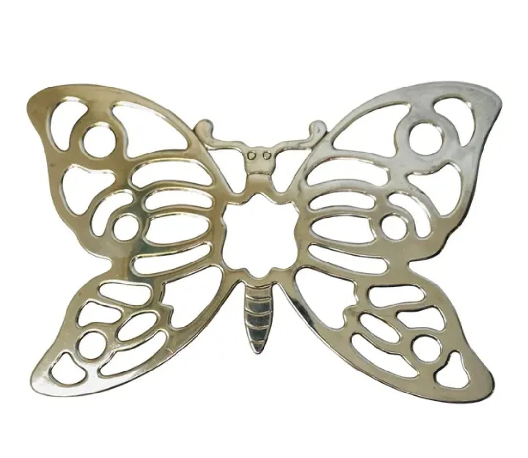 Vintage Leonard Silverplate Butterfly Trivet Hot Plate Dish Holder 10.5" x 7"
