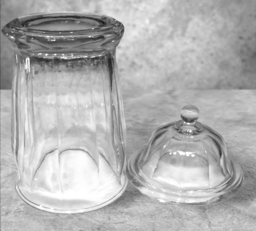 Vintage Heavy Clear Glass Antique Apothecary Jar with Lid - Vintage Drug Store Jar - Wedding Candy Table Display Decoration Home Decor - Timeless Treasures Emporium1