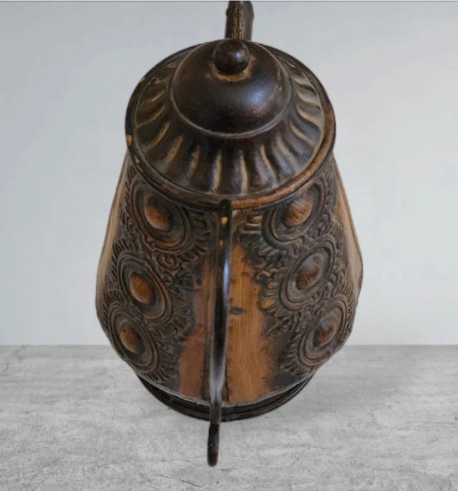Vintage Style Rustic 3-D Pitcher with Snake Spout and Fish/Dragon Handle ~ 12" Rusty Metal Kitchen/Garden/Atrium Watering Jug/Pot Decor - Timeless Treasures Emporium1