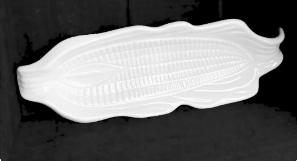 Vintage White Ceramic Corn on the Cob Plates/Dishes/Holders, Set of 4 - Timeless Treasures Emporium1