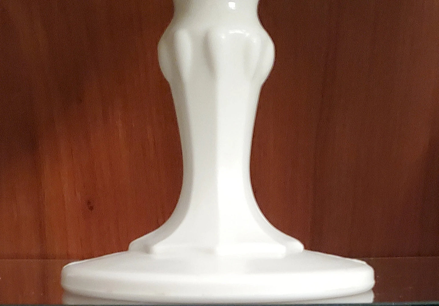 Vintage Indiana Glass Teardrop Design Milk Glass Compote Pedestal Compote Bowl 7.5” Scalloped - Timeless Treasures Emporium1