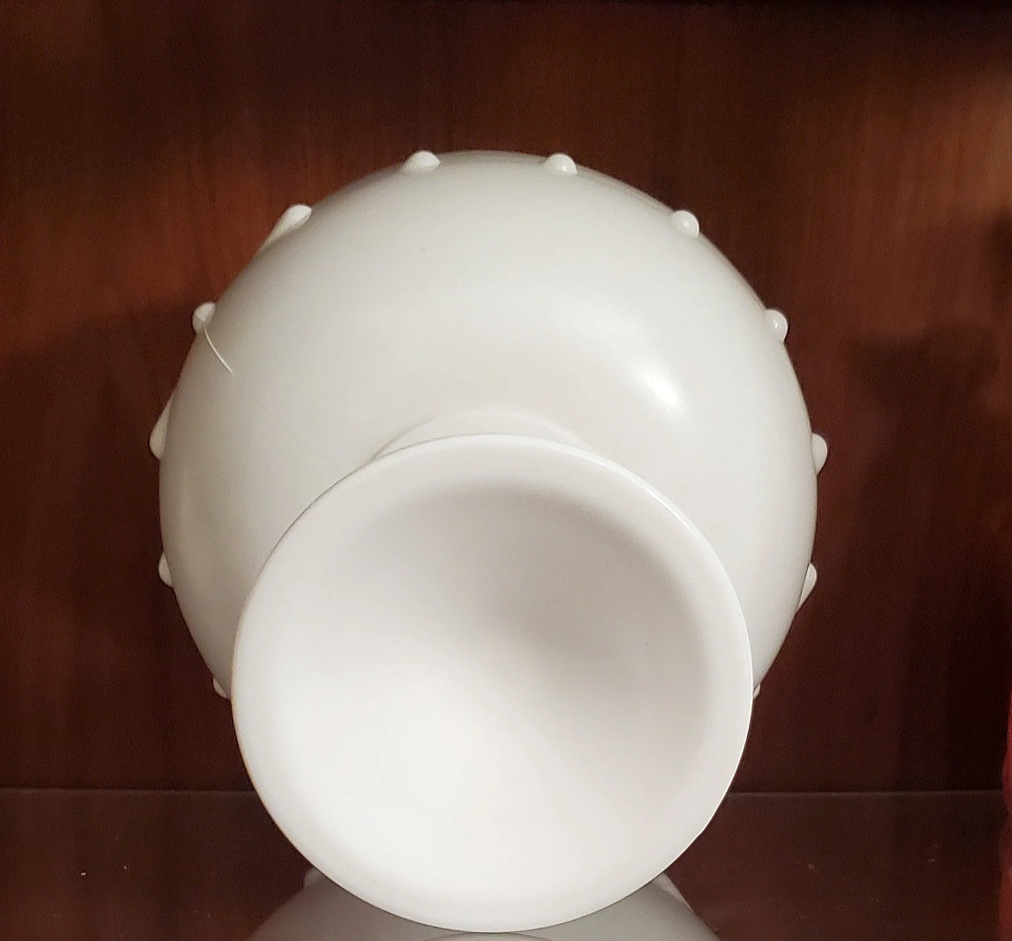 Vintage Indiana Glass Teardrop Design Milk Glass Compote Pedestal Compote Bowl 7.5” Scalloped - Timeless Treasures Emporium1