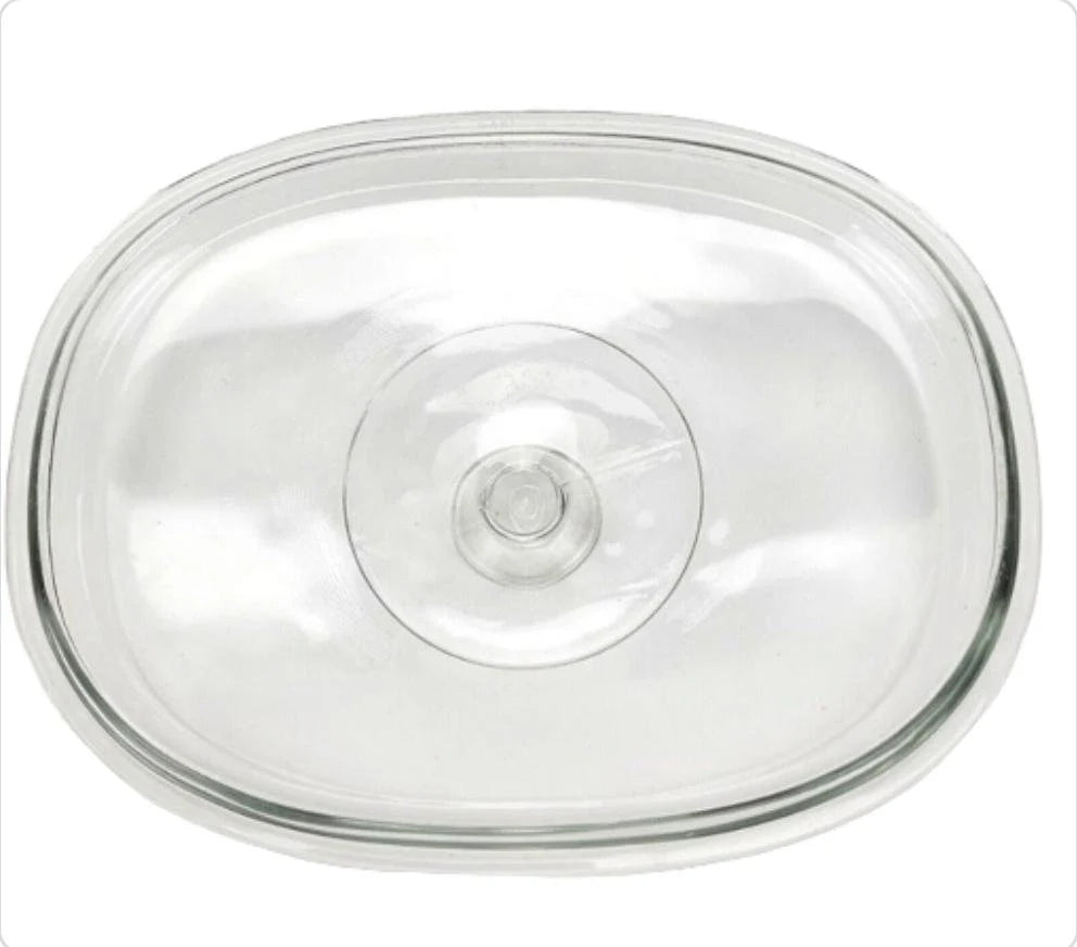 PYREX Clear Smooth F-14-C Large Glass Oval Dome / Lid / Cover ONLY for Casserole Dish Replacement ~ 12.5" x 9.75"