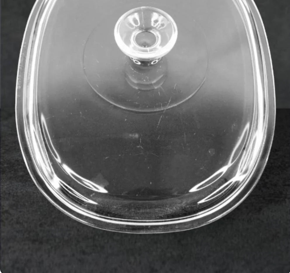 PYREX Clear Smooth F-14-C Large Glass Oval Dome / Lid / Cover ONLY for Casserole Dish Replacement ~ 12.5" x 9.75"